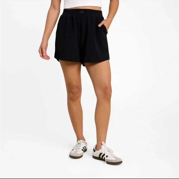 NWT NUUDS XXL LADIES WOMENS SPORTY WAFFLE SHORTS BLACK!!! 🖤🖤🖤 - Picture 2 of 8